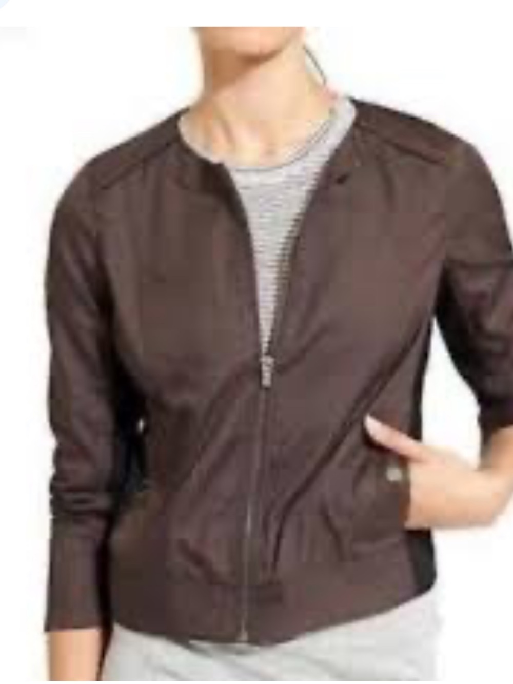 Athleta Left Bank Jacket Brown Black Colorblock Size XL